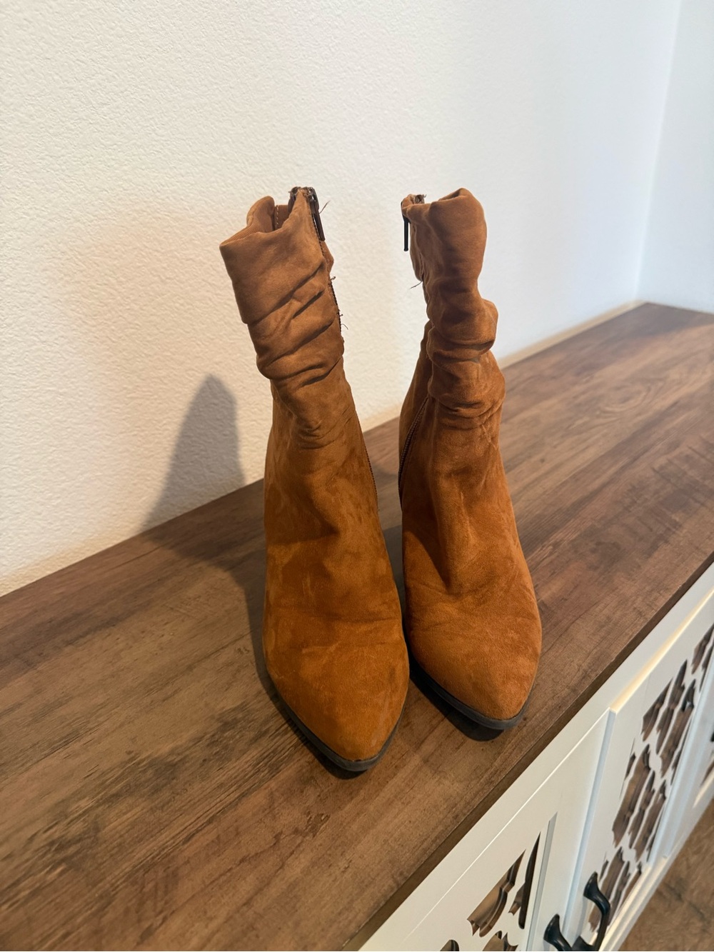 Apt. 9 Suede Ankle Boots in Cognac